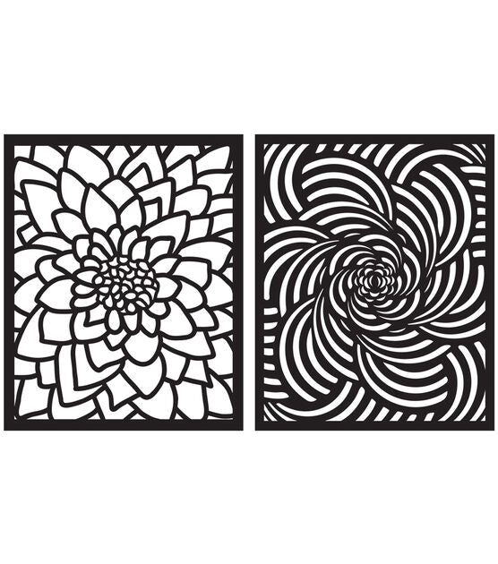 Hero Arts - Flower Swirls Stencil Pairs