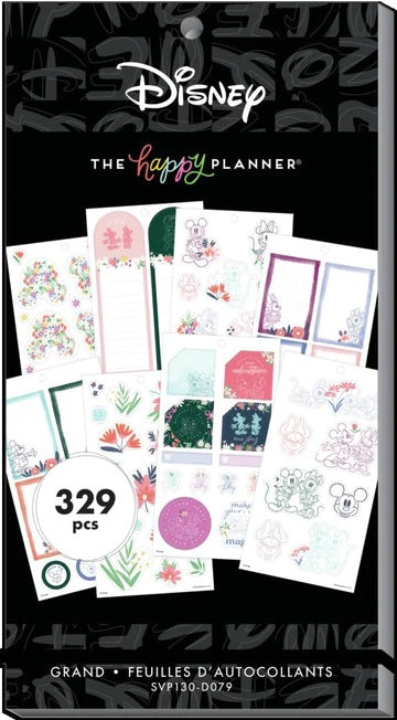 The Happy Planner -  Disney - Mickey Mouse & Minnie Mouse Floral Value Pack Stickers - Big