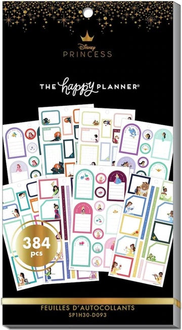 The Happy Planner -  Disney - Princess Colorful Boxes Value Pack Stickers - 384 pcs
