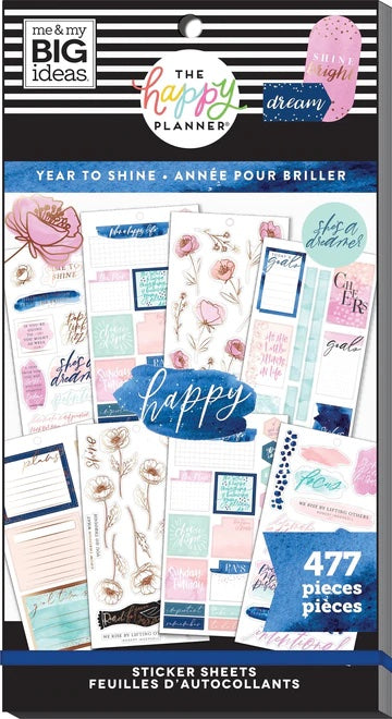 The Happy Planner - Year to Shine Sticker Sheets - 477 pcs