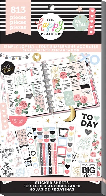 The Happy Planner - Simply Lovely Sticker Sheets - 813 pcs