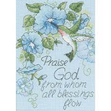 Dimensions - Counted Cross Stitch Kit - Hummingbird and Morning Glories