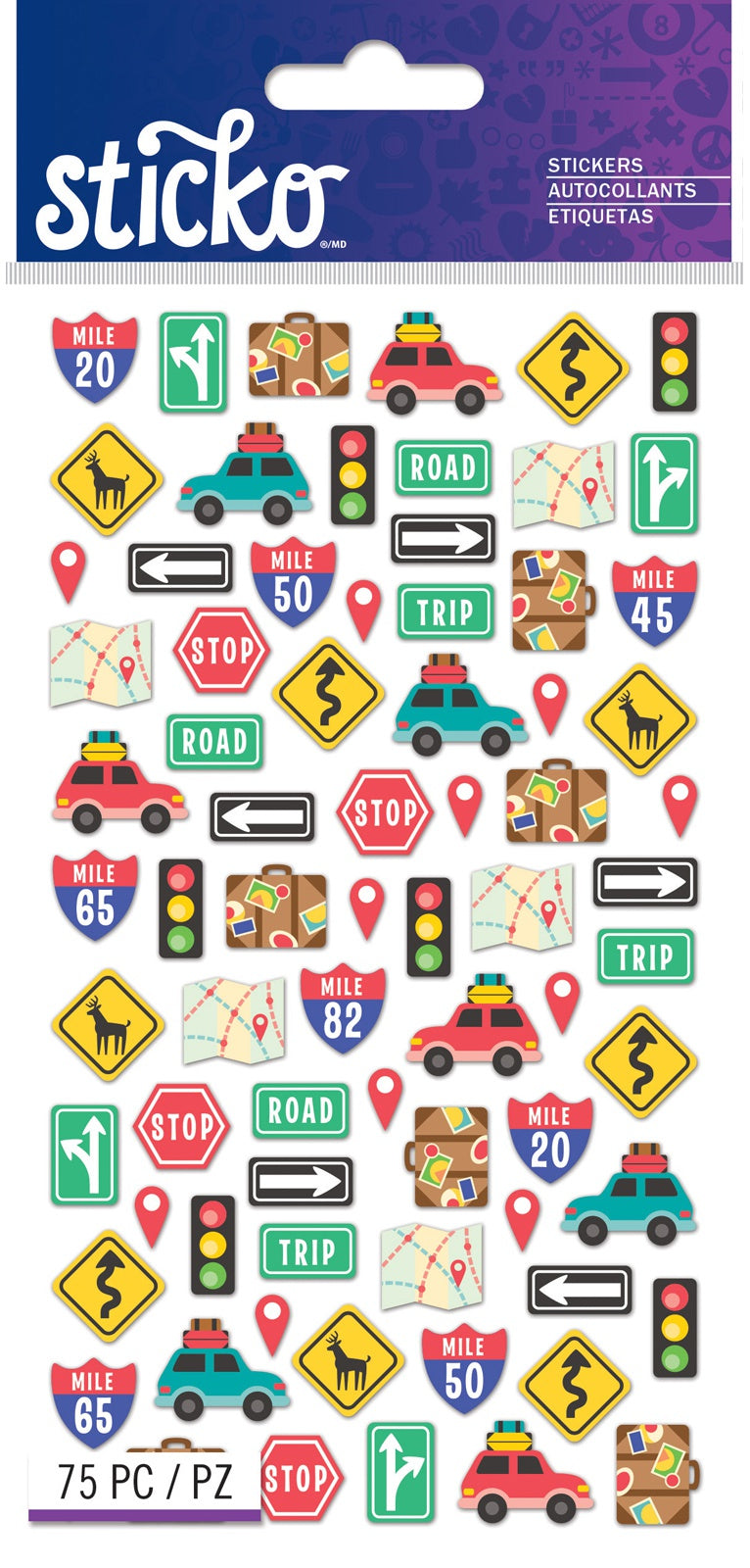 Sticko - Mini Road Trip Travel Icons Stickers