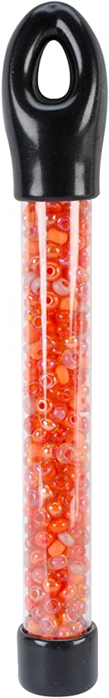 Beader's Paradise - Orange Lined Czech Glass E-Beads 6/0