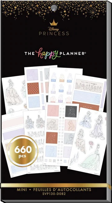The Happy Planner -  Disney - Princess Elegance Value Pack Stickers - Mini - 660 pcs
