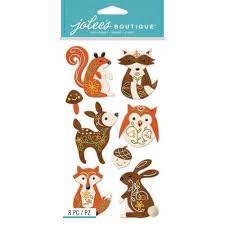 Jolee's Boutique - Woodland Felt Animals Dimensional Stickers