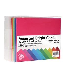Paper Accents Card & Envelopes 4.25" x 5.5" Bright Smooth Assorted 40pc