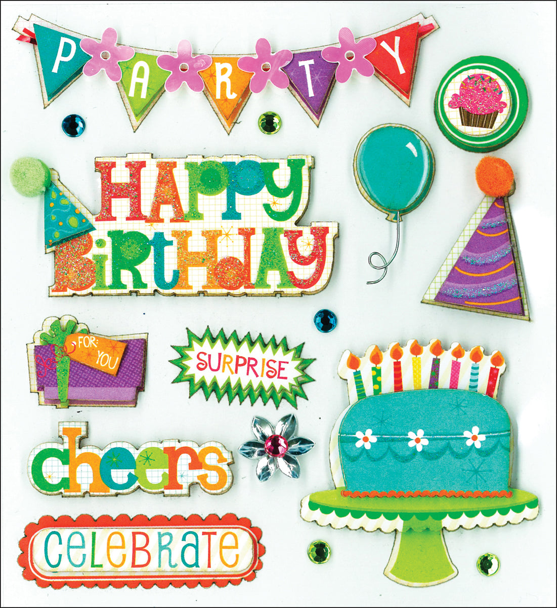 K & Company - Birthday Wishes Dimensional Stickers