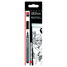 Marabu - Graphix Fineliner Water-Based Markers - Black - 4 count