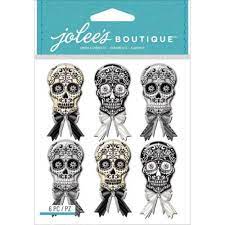 Jolee's Boutique - Black and White Skulls Repeat Dimensional Stickers