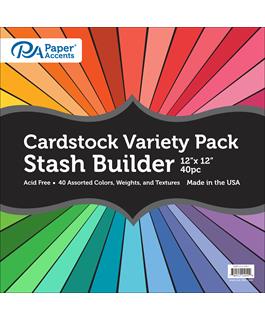 Paper Accents - Cardstock Variety Pack 12x12" Stash Builder Assorted 40pc