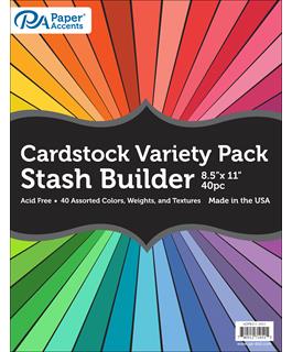 Paper Accents Cardstock Variety Pack 8.5" x 11" Stash Builder Assorted 40pc