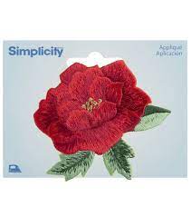 Simplicity - Embroidered Rose Applique