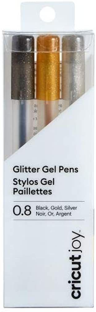 Cricut Joy  - 0.8mm Glitter Gel Pens - Black, Gold, and Silver