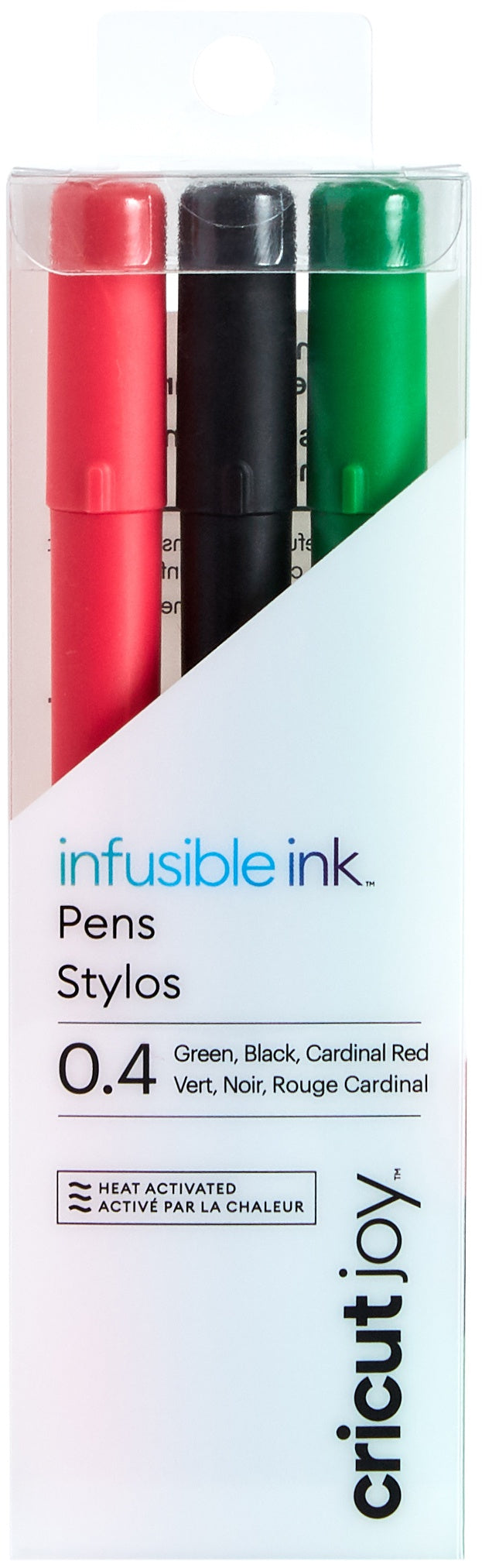 Cricut Joy - 0.4 mm Infusible Ink Pens - Green, Black, Cardinal Red