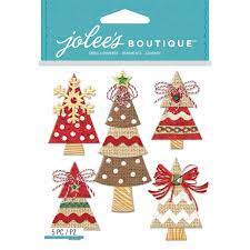 Jolee's Boutique - Holiday Burlap Trees Stickers