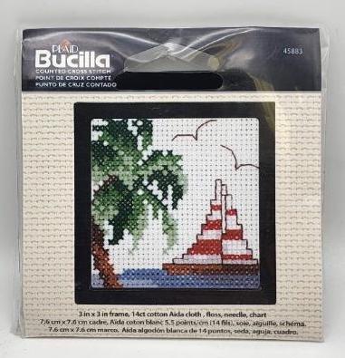 Bucilla - Counted Cross Stitch - 3 in x 3 in - Sailboat