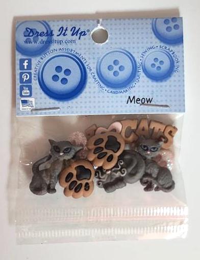 Dress it Up - Meow Buttons (I Love Cats variation)