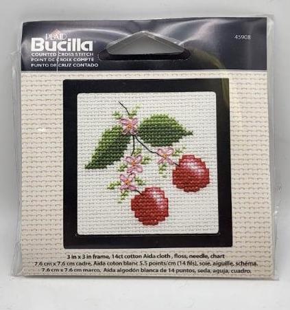 Bucilla - Counted Cross Stitch - 3 in x 3 in - Cherries