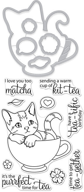 Hero Arts - Kit-Tea Stamp and Cut