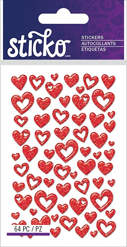 Sticko - Mini Red Hearts Epoxy Stickers