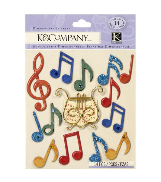 K & Company - Music Note Dimensional Stickers