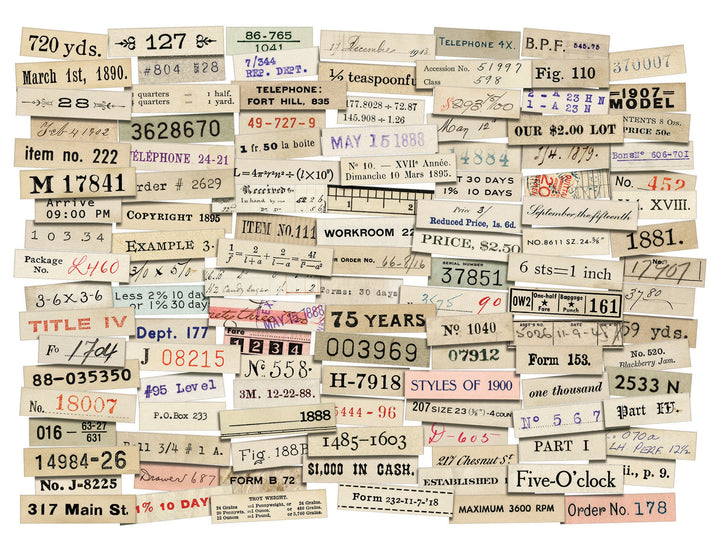 Tim Holtz - idea-ology - Number Strips Ephemera Pack Snippets