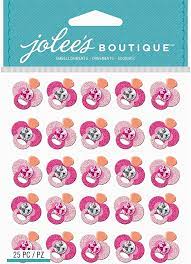 Jolee's Boutique - Pink Glitter Pacifier Repeats Dimensional Stickers