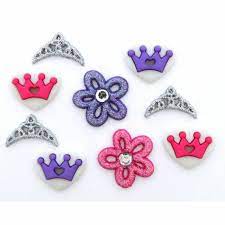 Dress it Up - Princess Crowns (white and purple hearts w/silver crowns version)