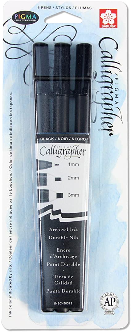 Sakura - Pigma Calligrapher Black Pens - 3 count