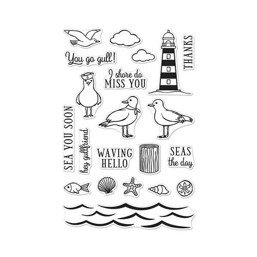 Hero Arts - Seas the Day Seagulls Stamps