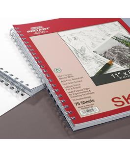 Pro Art Sketch Paper Pad 65lb 8.5 x 11" Side Wire Bound 75pc