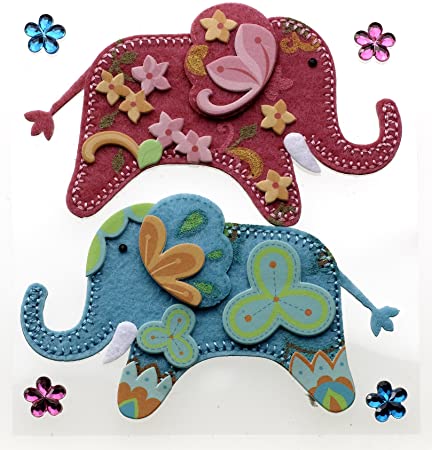 Jolee's Boutique - Stitched Elephants Dimensional Stickers