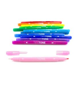 Tombow - Twintone Dual Tip Markers - Rainbow - 12 pieces